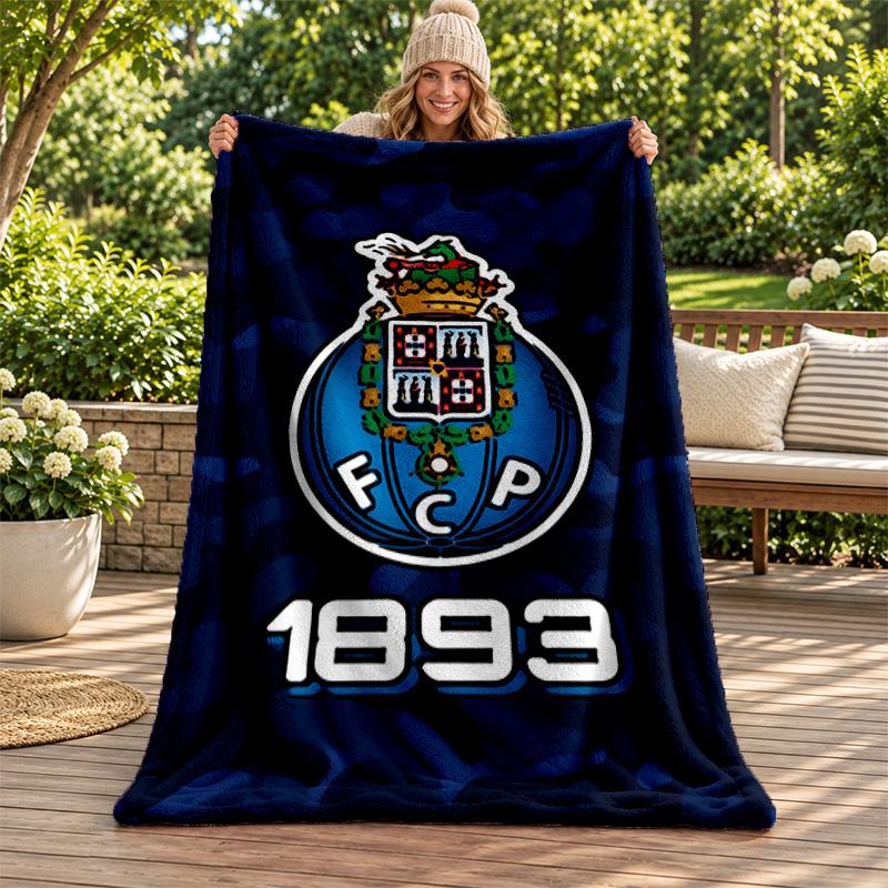FC Porto blanket Flannel Blanket Soft Cozy Plush Throw for Sofa Bed Lightweight Home Decoration Gifts for Christmas various holidays