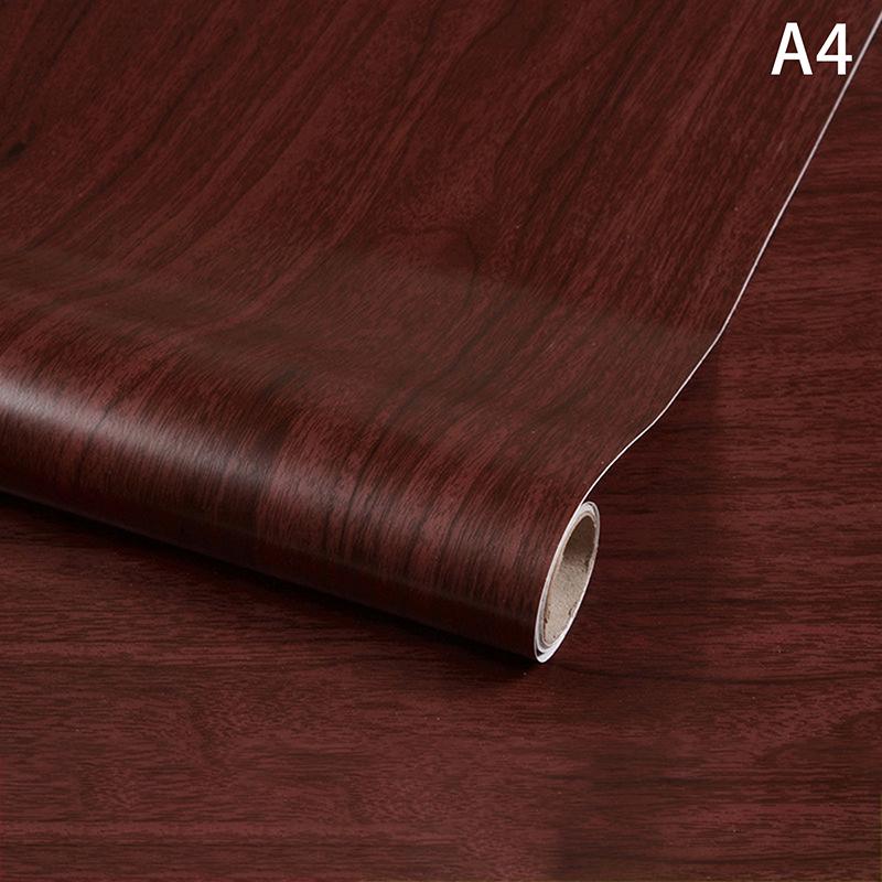 Waterproof Self Adhesive Wood Grain Sticker Door Cabinet Desktop Modern Furniture Renovation Peel And Stick Wallpaper