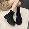 Popular Short Boots Women's 2025 Autumn and Winter New Temperament Thin Boots Fashionable Versatile Platform Women's Shoes