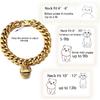 18K Gold Cat Dog Collar Kitten Puppy 1/2inch 12mm Wide Stainless Steel Kitten Choker Curb Chew Proof Cuban Link Chain with Bell (Neck Fit 6"-8")