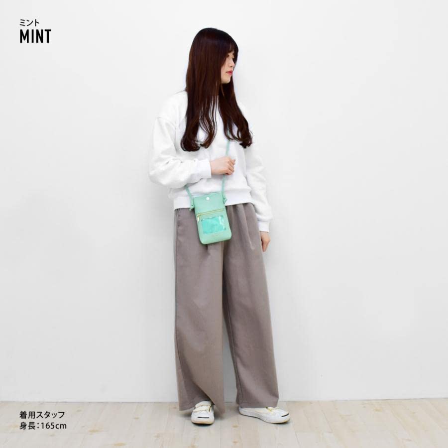 Mini Shoulder Bag, Synthetic Leather with Clear Window, Oshikatsu Goods, SCP-30659, Mint