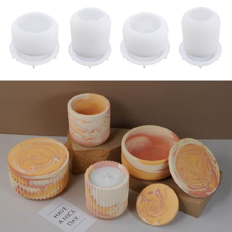Artistic Cup Mold with Lid for Candle Making Home Accent Unique Resin Mold