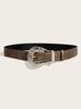 Slimming Versatile Belt Brown Belt With Distinctive Pressed Big Flower Buckle