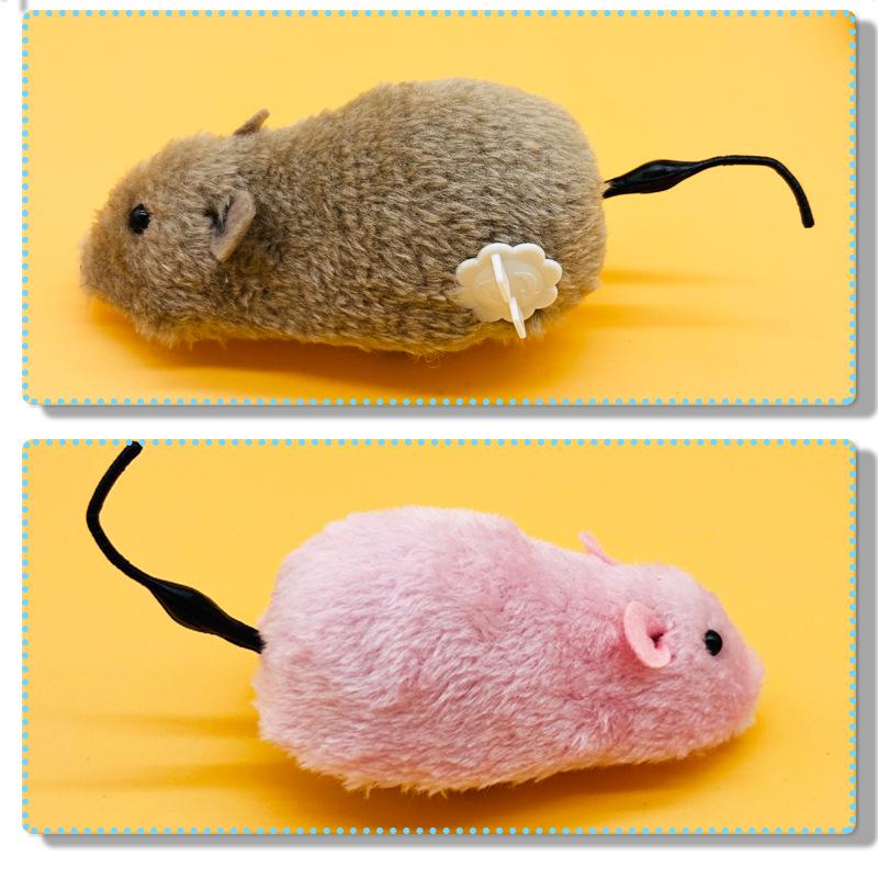 High-Quality On-Chain Plush Mouse Teaser Toy for Pets – Interactive Cat & Dog Toy with Wagging Tail 