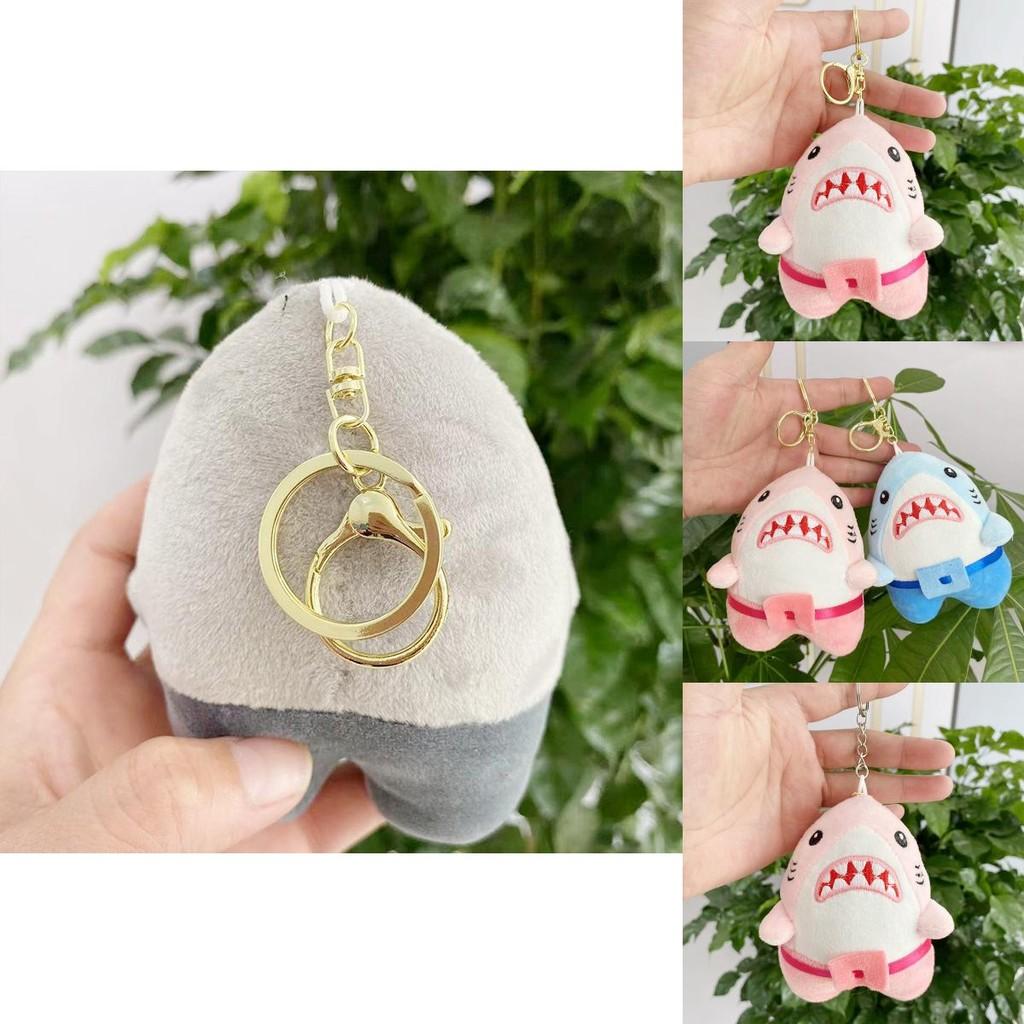 Adorable Plush Shark Keychain Doll Cute Stuffed Animal Pendant For Bags And Keys