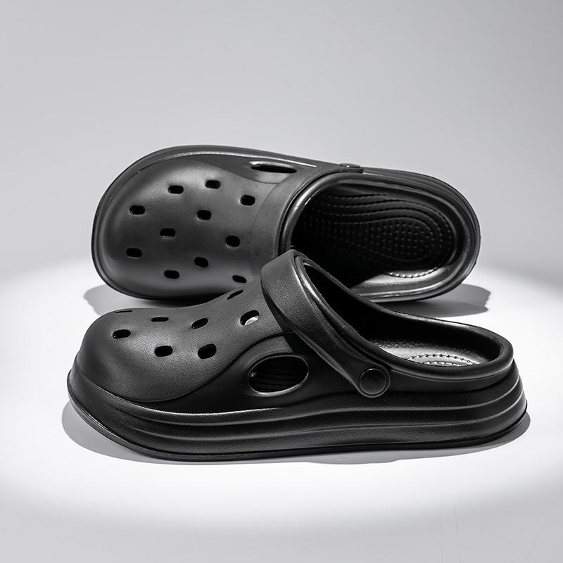 Super Soft EVA Thick Soled Perforated Shoes for Men To Wear In Summer, Anti Slip and Odor Proof, Couple Height Increasing Sandals