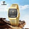 Leibingji Men's Multifunction Quartz Waterproof Sports Watch with Steel Band and Dual Display.