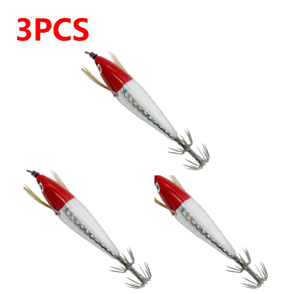 Laser Horizontal Shrimp Squid Hook Webfoot Octopus Egi Artificial Fishing Lure Shrimp Bait Wood Shrimp Bait Sturdy Squid Hook