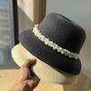 New Summer Travel Female Pearl Straw Hat Beach Sun Casual Sun Hat Summer