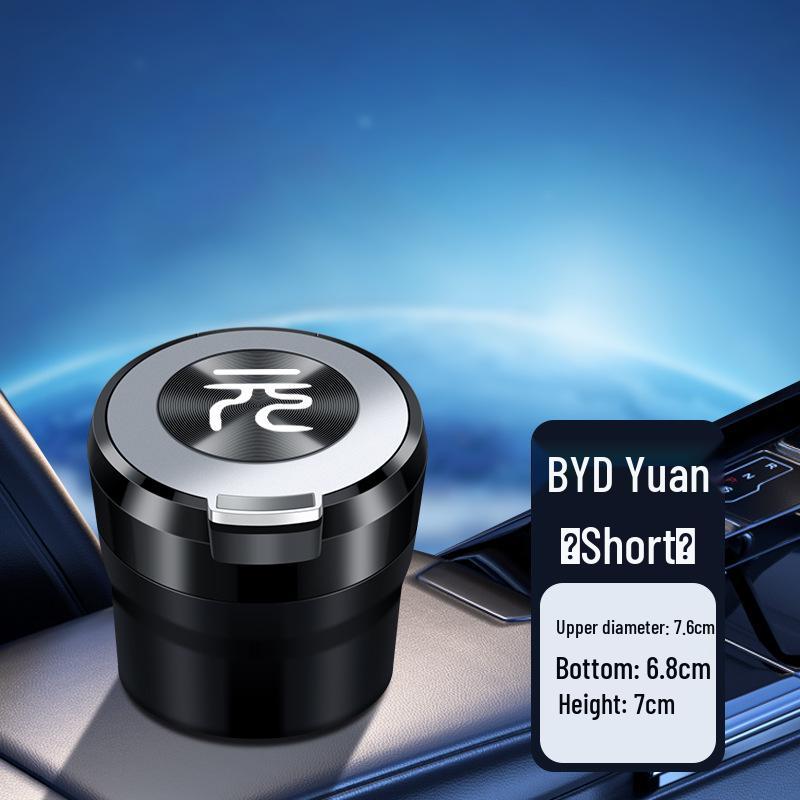 Multifunctional Ceramic Liner Car Ashtray for BYD Yuan EV/Pro/Plus - Ideal for Car and Home Use