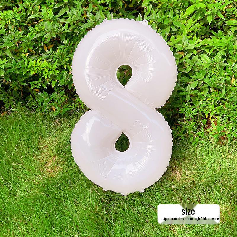 White Number Balloons for Kids' First Birthday Party Decorations