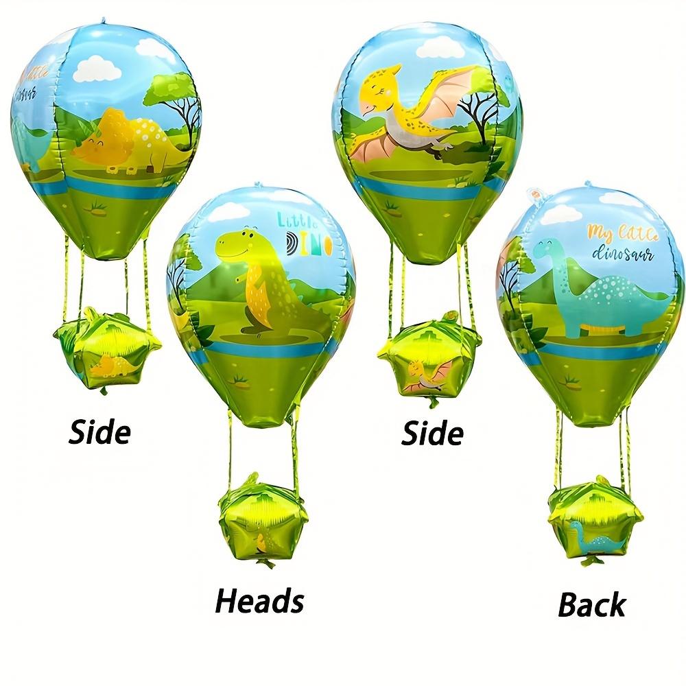 4-Pack Dinosaur Hot Air Balloon Balloons, Hot Air Balloon Aluminum Foil Balloons, Suitable for Birthday Parties, Theme Parties, Decoration Arrangem Other