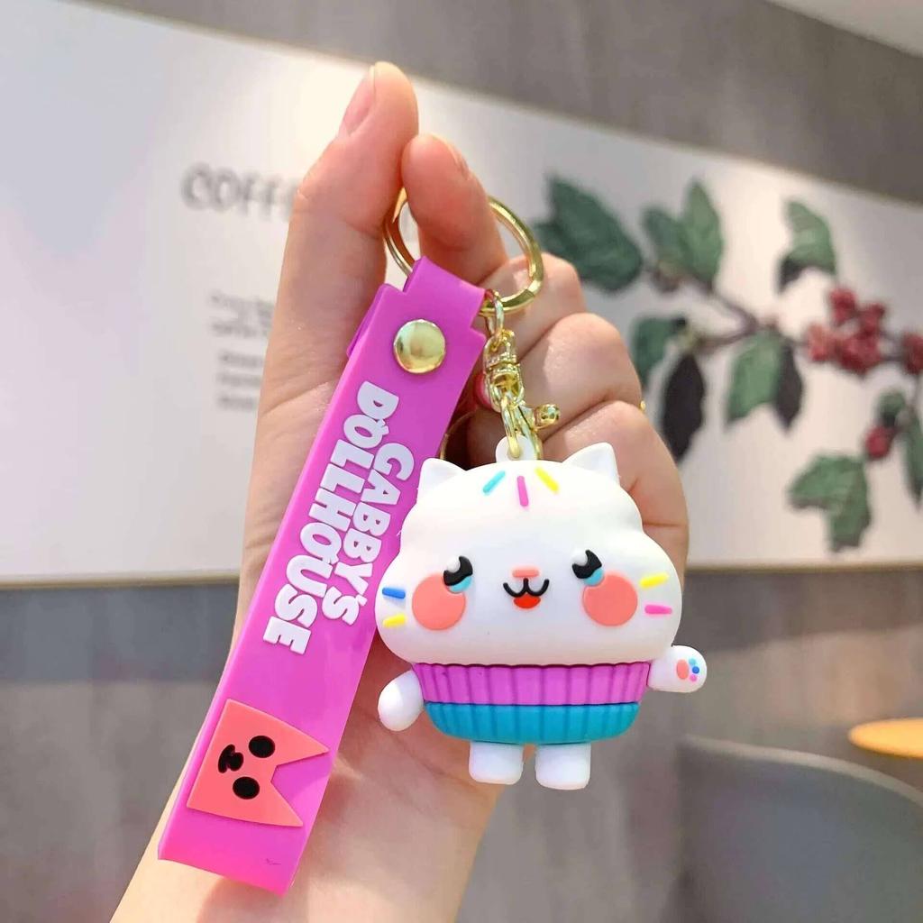 Cute Cat Keychain Bag Charm Doll Keyring Women Car Key Chain Llaveros Anime Gato Accessories Gift