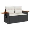 Vidaxl 10-Cz. Garden Lounge Set, Cushions Black Rattan Pe