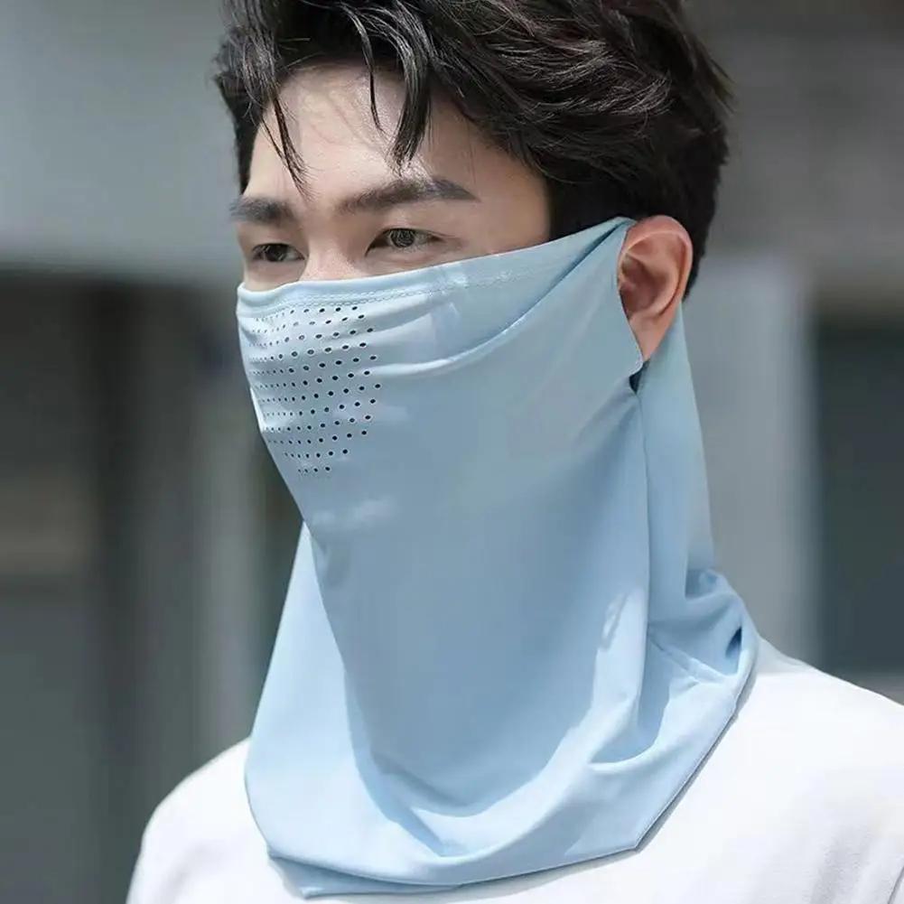 Unisex UV-beskyttelse Utendørs nakkeomslag Sports solsikker smekke Ice Silk Mask Ansiktsdeksel Hals Wrap deksel Solkrem Ansiktsskjerf