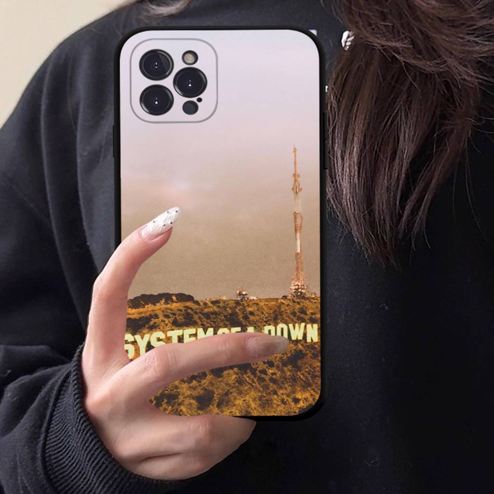 Band S-System of a D-Down Phone Case Black Soft Silicone TPU Phone Case For IPhone 11 12 13 14 15 16 17 Pro Plus Mini Max
