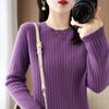 Damen Pullover Herbst Winter Langarm Pullover O-Ausschnitt Warmer Pullover Koreanische Mode Unterziehshirts Lockerer Jumper
