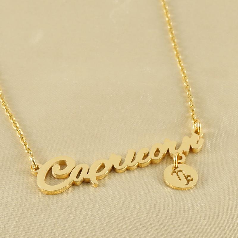 18k Stainless Steel Zodiac Constellation Necklace - European & American Style