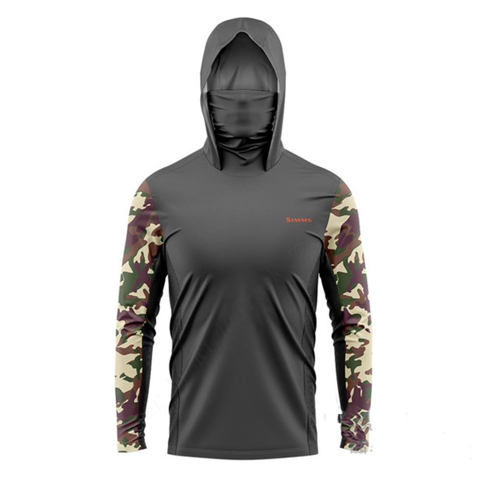 2024 New SIMMS Men's Sunscreen Upf 50 + Long Sleeve Fishing Suit UV Protection Mask Hooded Fishing Suit