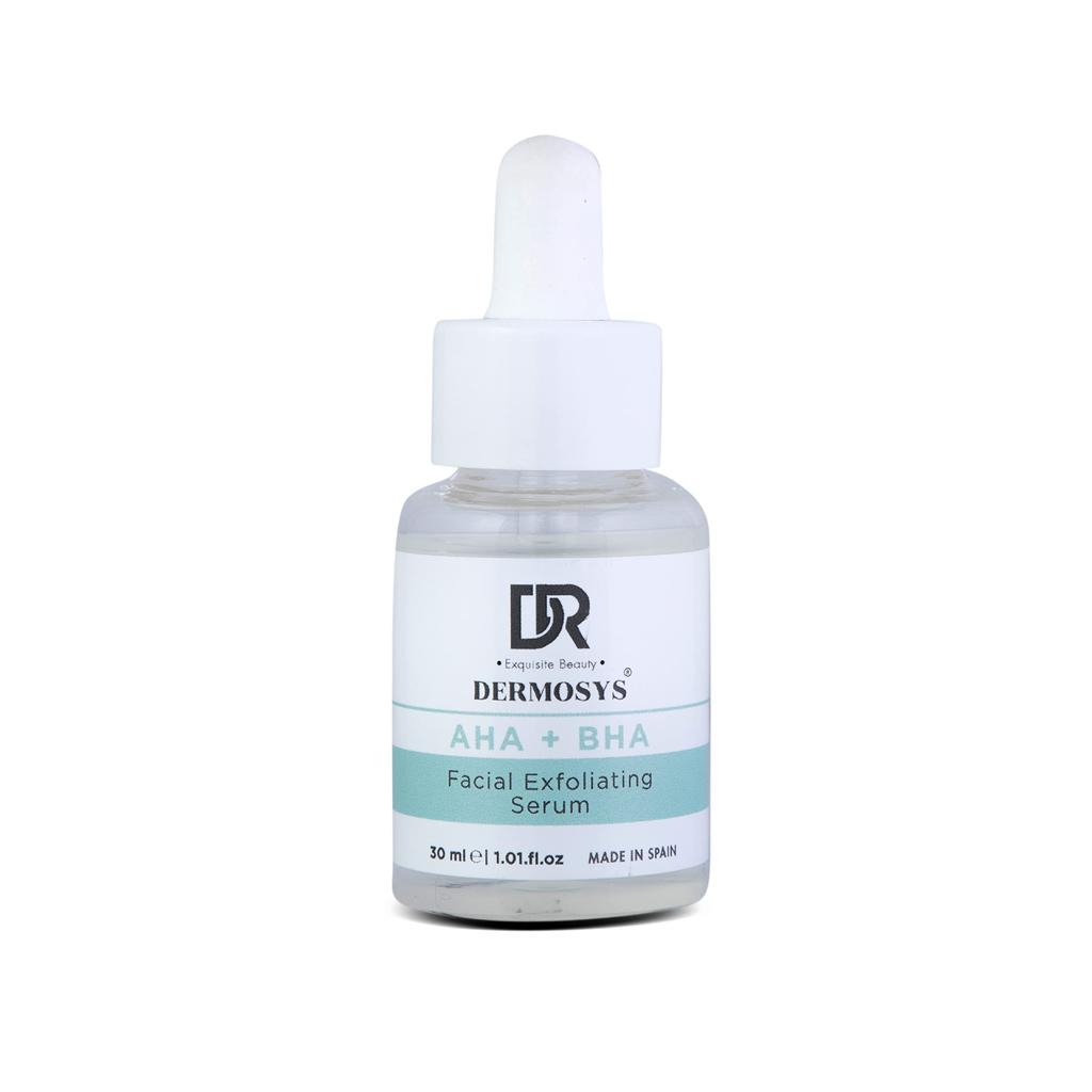 Dermosys AHA+BHA Exfoliating Serum | 30ml Face Serum for Glowing Skin | Improves Skin Radiance, Clarity, Promotes Cell Renewal & Purifying Action |