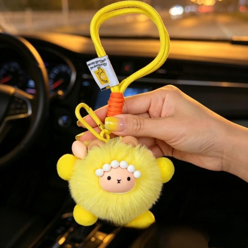 Cartoon Sheep Plush Keychain With Soft Wool Material For Gift Giving And Bag Decoration
