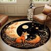 Twin Tiger Head Round Area Rug White Bengal Circular Floor Carpet Art Floral Welcome Mat for Home Living Room Bed Decor