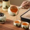 Automatic Tea Set, Semi-automatic Water Outlet, Not Hot, Guochao Qingshan Ru Kiln Set, Business Ceramic Teacup with Gifts