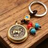 2027 Year Of Chinese Zodiac Goat Lucky Pendant Keychain Copper Feng Shui Wealth Key Ring Rotating Decompression Keychain