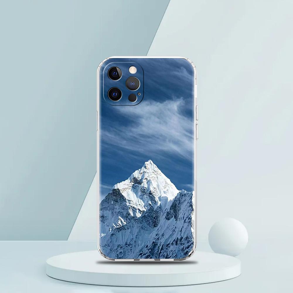 Everest Mountain World First Luxury Phone Case For iPhone 16 15 14 13 12 11 Pro Max XS X XR SE 7 8 Plus Silicone Clear Cover