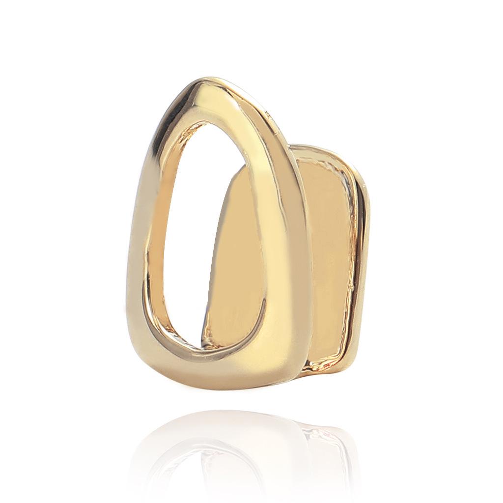 Trendy Gold-Plated Hip Hop Hollow Single Tooth Grillz for Men & Women золотой