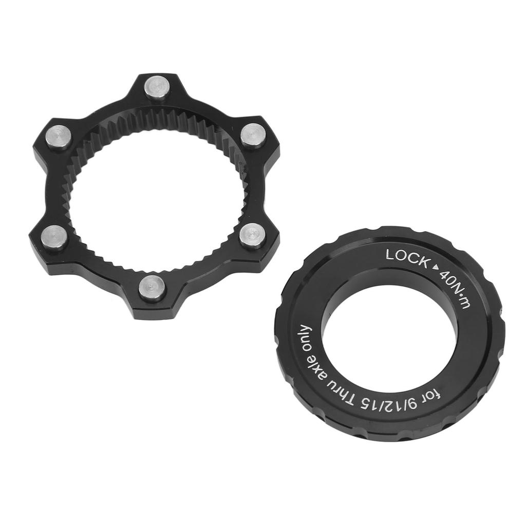 Bike Center Lock Disc To 6 Pin Disc Adapter Aluminum Alloy Bike Hubs Middle Lock Conversion Base with Lock Cover Black