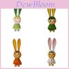 Handmade Wooden Bunny Decor With Long Ears For Desktop And Car Display In Cute Cartoon Style