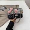 Cute Doll Toy Bag, Crossbody Bag, Elegant Diamond-encrusted French Check Small Bag