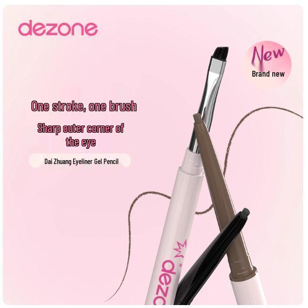 Dezone Double-Ended Gel Eyeliner Pencil - Silky, Long-Lasting, Non-Smudging, Beginner-Friendly Fine Tip