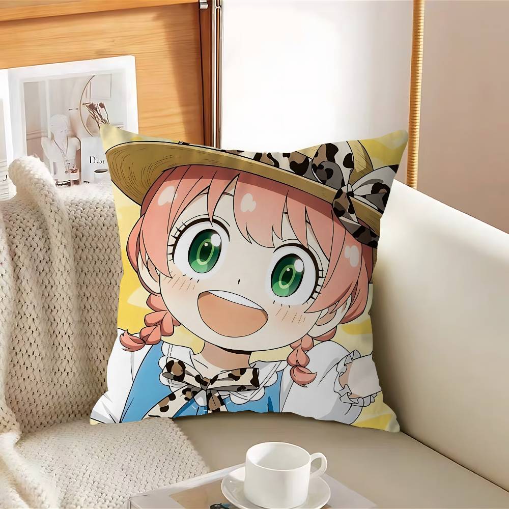 S-Spy X Anime F-Family A-Anya Kuddfodral Avtagbart Tvättbart Kuddfodral – Mjukt Linne för Alla Årstider
