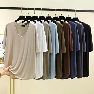 Modal Arc T-Shirts mit halblangen Ärmeln, O-Ausschnitt, lockeres T-Shirt in Übergröße, lässiges Basisschicht-Oberteil, dünne Unterhemden für den Sommer, alle T-Shirts passen zusammen