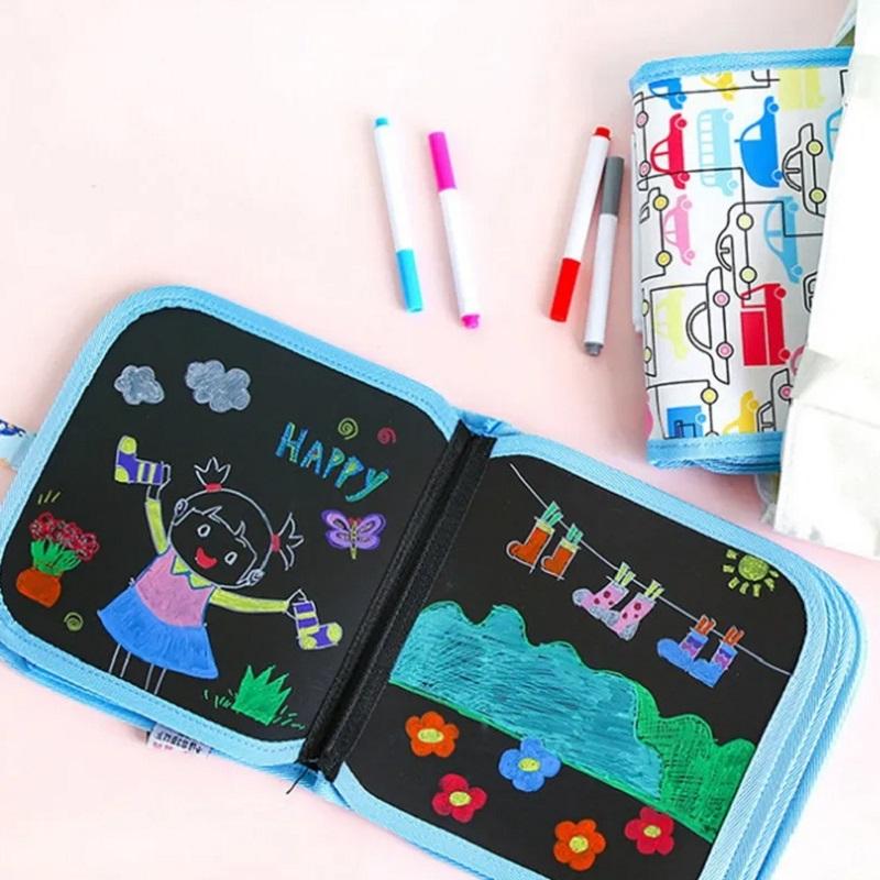 Kids Drawing Board Erasable Doodle Board Reusable Writing Painting Book Coloring Water Pen Cartoon Multifunctional Art Board Educational Toy