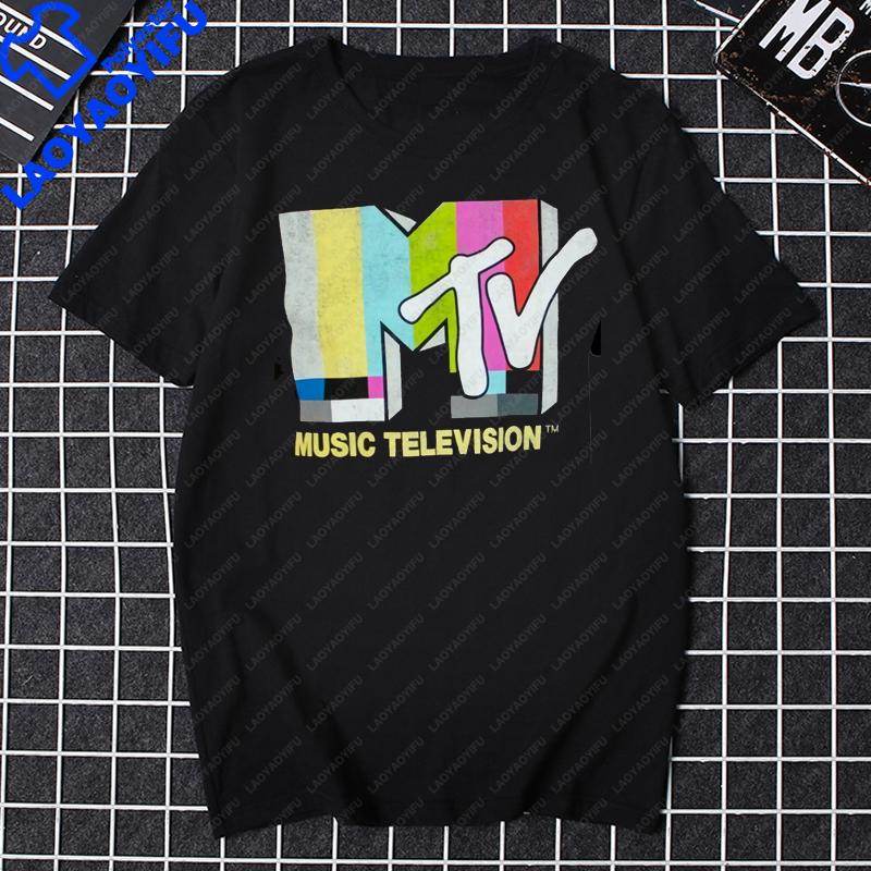 Men Clothing Retro T Shirt Vintage Rock Hip Hop Tv T Shirt Summer Unisex Casual Tshirt Mtv Music Television Graphic Tshirts Tees