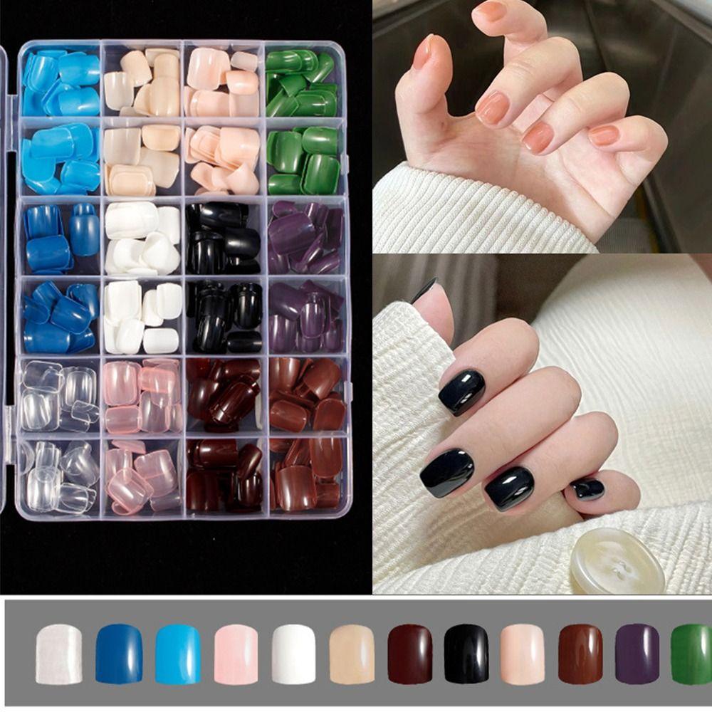 288pcs French Fake Nails Short Nail Tips Detachable False Nails for DIY