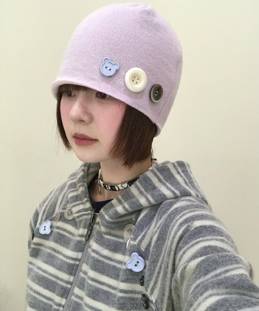 Tansanmageunesyum Jacquard Button Beanie