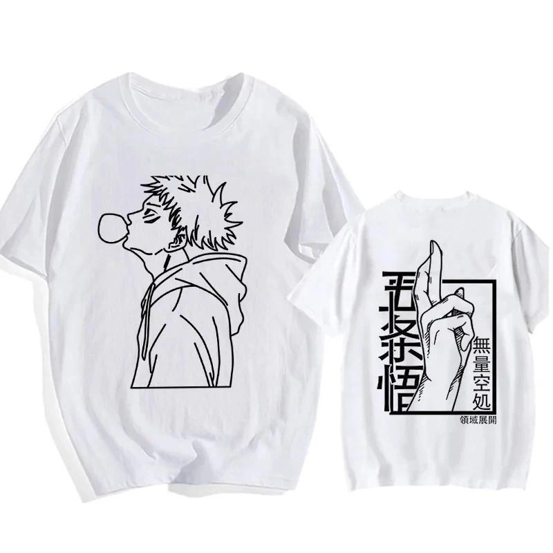 Japanese Anime Funny T Shirt Jujutsu Kaisen Shirt Gojo Satoru Yuji Itadori T-shirt Gothic Tops Tees Mange Tshirt Y2k Casual Top