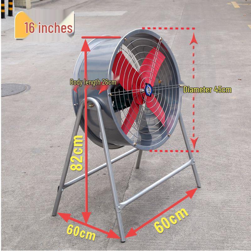 Высокоскоростной промышленный напольный вытяжной вентилятор - Осевой поток, Высокая мощность, Просеивание 220V