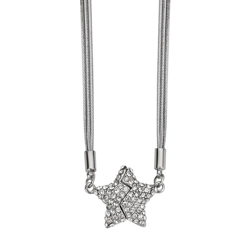 Premium French Retro Magnetic Star Pendant Necklace Women'S 2024 Trendy Temperament Versatile Fashion Collarbone Chain