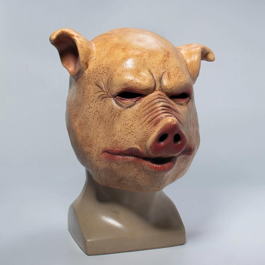 Halloween Scary Saw Pig Head Mask Cosplay Party Horrible Animal Masks Full Face Latex Mask Halloween Party Decoration Latex Prop