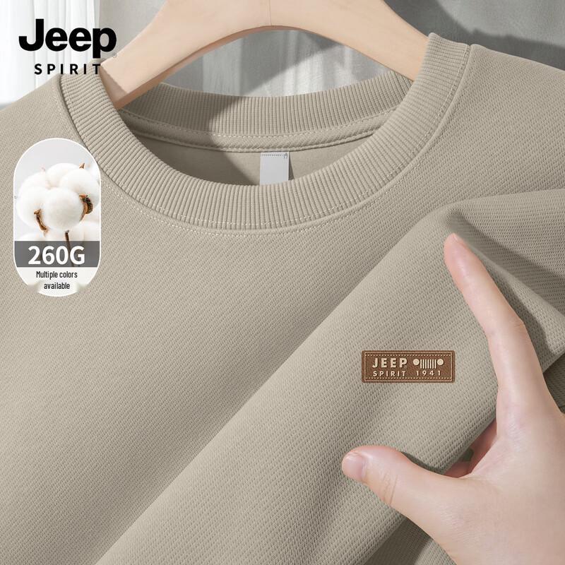 JEEP SPIRIT Men's Loose Fit Round Neck Pullover Sweatshirt