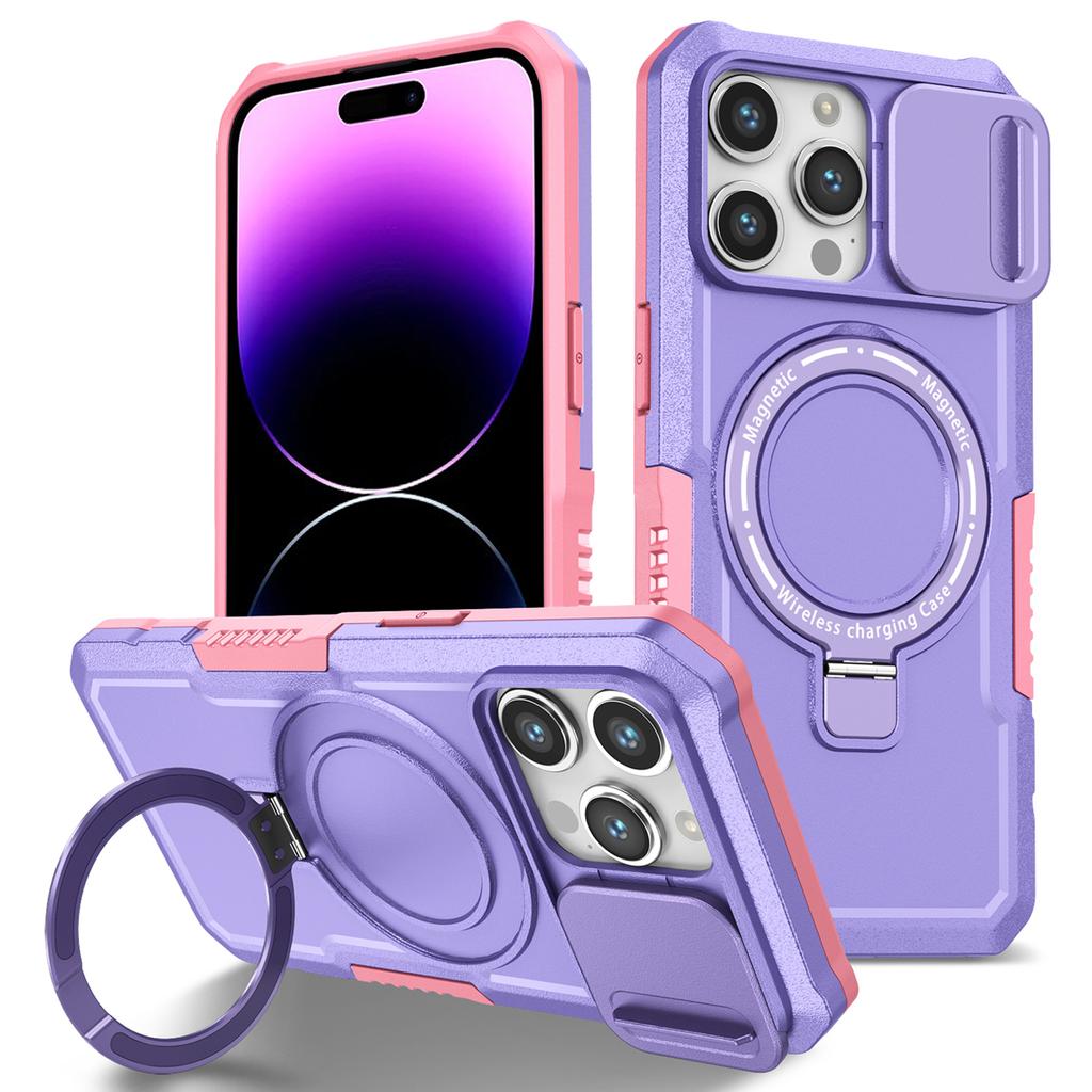 For iPhone 14 Pro Max Case Lens Protection Kickstand Magnetic Phone Cover