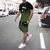 T-shirt à manches longues et pantalon pour homme imprimés en 3D Ensemble de mode Vêtement de sport Ensemble deux pièces Motif flamme