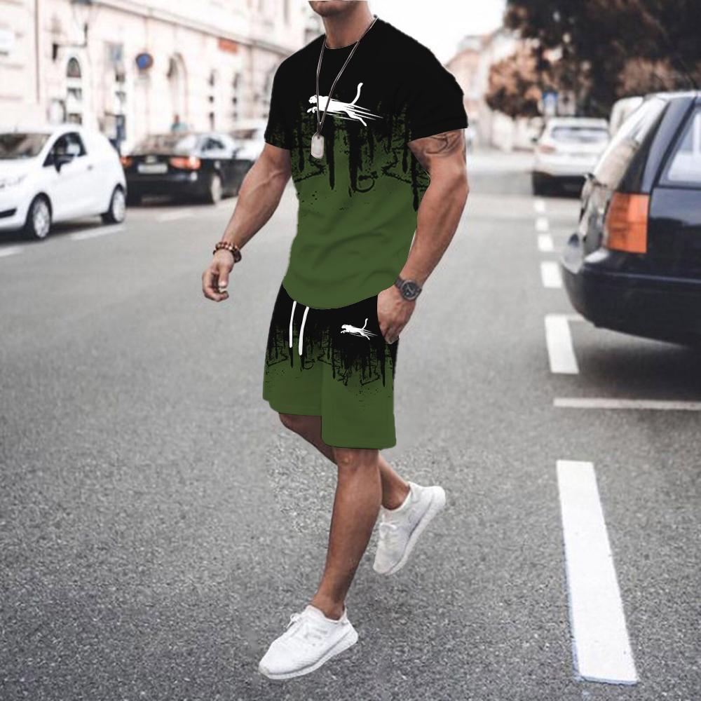 T-shirt à manches longues et pantalon pour homme imprimés en 3D Ensemble de mode Vêtement de sport Ensemble deux pièces Motif flamme