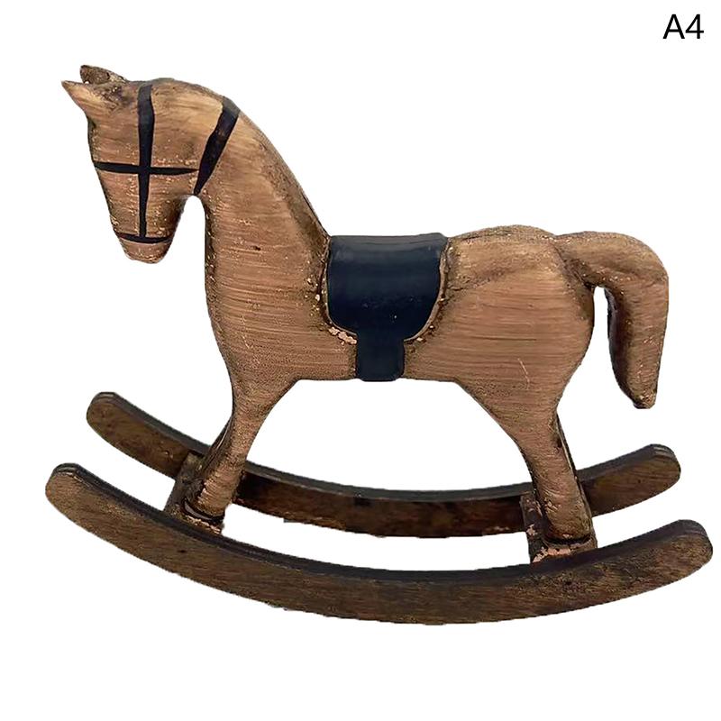 Artigianato in Legno Cavallo a Dondolo Statua Arte dell'Equilibrio Statuette Decorazioni per la Casa Giocattoli per Bambini Cavallino Intagliato a Mano Regali Decorazioni per Ufficio Casa