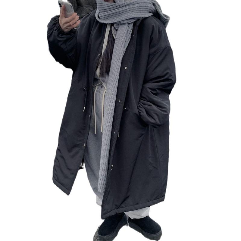 Damen Herbst Winter Lange Mäntel Jacken Stehkragen Kordelzug Mantel Dick Warm Y2k Streetwear Jacke Arbeits Oberbekleidung